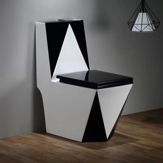 BỒN CẦU 1 KHỐI CAO CẤP ĐEN TRẮNG