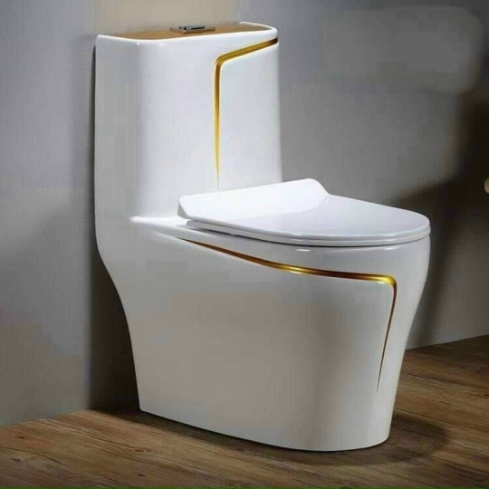 BỒN CẦU KHỐI CAO CẤP TRẮNG VIỀN VÀNG TC-105