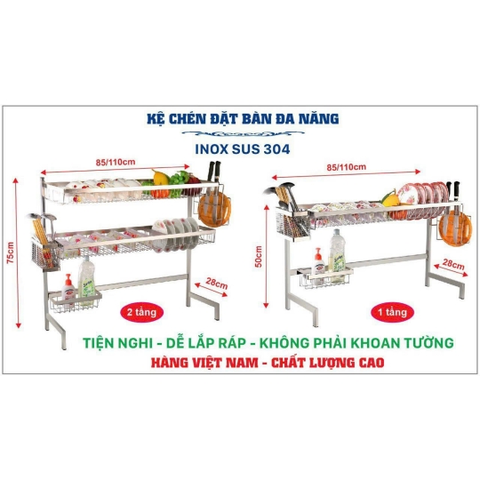 PHỤ KIỆN KỆ CHÉN INOX SUS 304  IN-03