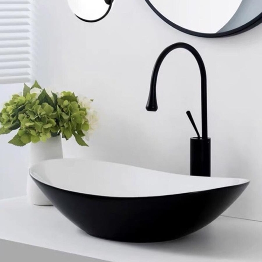 Lavabo Thuyền Trắng Đen LA-001