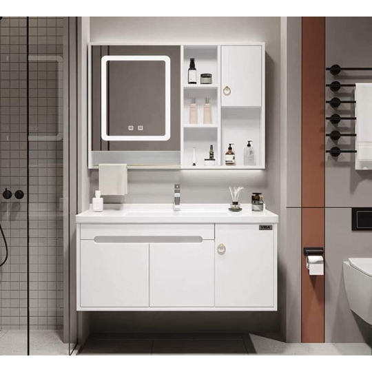 Lavabo tủ cao cấp màu trắng sang trọng
